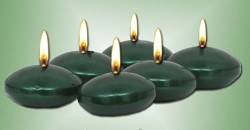 Plovoucí svíčka - smaragdově zelená - 6 ks