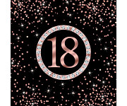 Ubrousky - narozeniny s růžovým číslem 18