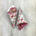 DIY papírový kornout na plátky růží - 20 ks - zahrada růží 