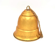 Zvonek kovový 20 cm - anticky zlatý