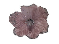 Květ magnolie glitter 13 cm  - sv. růžový