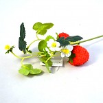 Jahodník - větvička s květy a jahodami